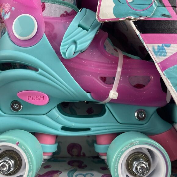 Roller Derby Girls Skates Size 12-2 (Adjustable Sizes) Mermaid Pink Green - Picture 16 of 16